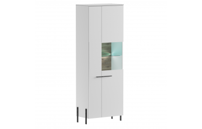 JUSTINE высокий пенал V02 белый/белый HG