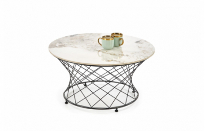 Стол ALESSIA c.c., бежевый мрамор / черный