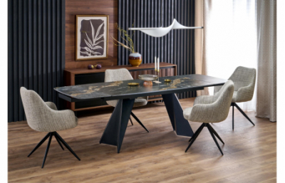 Стол раскладной ARMANI, черный мрамор / черный