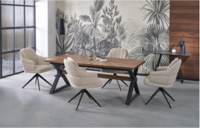 Стол раскладной BARON, орех / черный