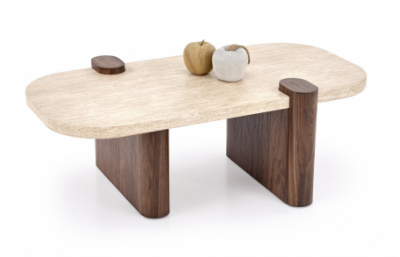 Стол CANOA c.травертин / орех