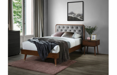 Кровать CASSIDY 120, серый / орех