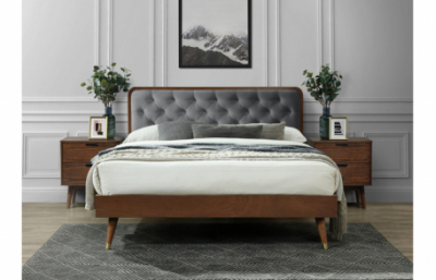 Кровать CASSIDY 140, серый / орех