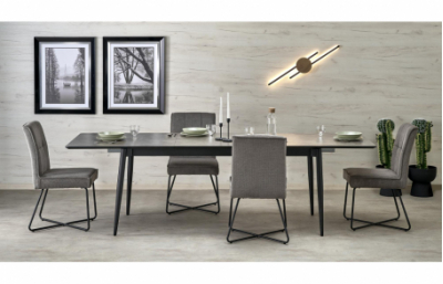 Стол CHARLES серый мрамор / черный