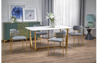 Стол CLEMENTE, цвет: столешница - белый мрамор,...