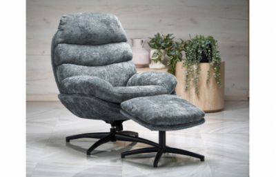 Стул для отдыха DARIO, с табуретом, синий