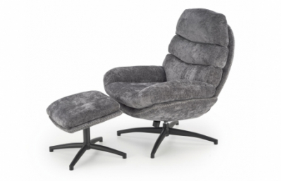 Стул для отдыха DARIO, с табуретом серый