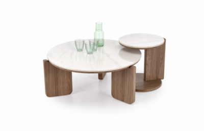 DIUNA комплект из 2 столиков, белый мрамор /...