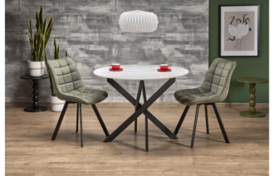 Стол EDGAR 2, столешница - белый мрамор, ножки...