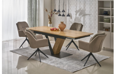 Раздвижной стол FANIS, натуральный / черный