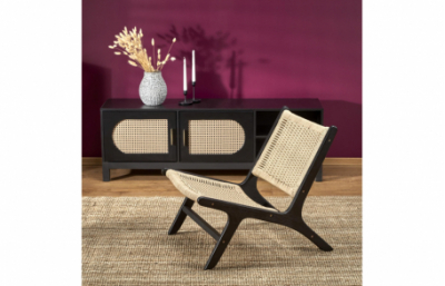 Кресло для отдыха FODEN, черный / натуральный