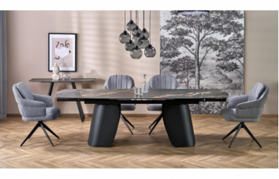 Раскладной стол FORUM, черный мрамор / черный