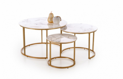 Набор из трех журнальных столиков GILDA, белый...