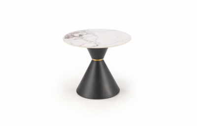 Журнальный столик GORETTI S, белый мрамор / черный