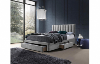 Кровать GRACE с выдвижными ящиками, цвет: серый