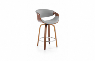 Барный стул H123, серый / орех