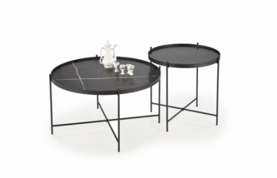 JULIETA комплект из 2 столов в., черный мрамор...