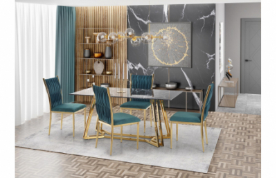 Стол KONAMI, цвет: столешница - черный мрамор,...