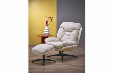 Кресло KRONOS с оттоманкой, бежевый / разноцветный