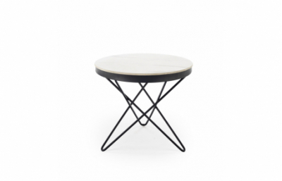 Стол LEILA 2 в., белый мрамор / черный