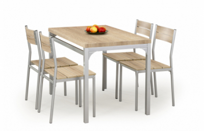 Стол MALCOLM 4 стула цвет: дуб сонома