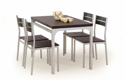 Стол MALCOLM 4 стула цвет: венге