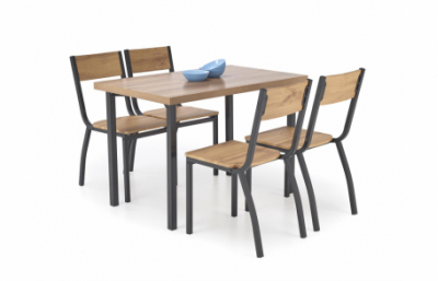 Стол MILTON и 4 стула цвет: натуральный / черный