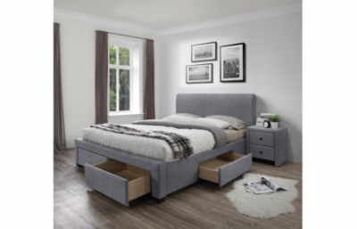 Кровать MODENA 3 с выдвижными ящиками, цвет: серый