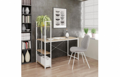 NARVIK B1 письменный стол белый / дуб сонома