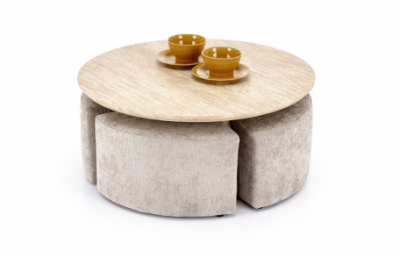 Журнальный столик NUGAT с пуфами, стол:...