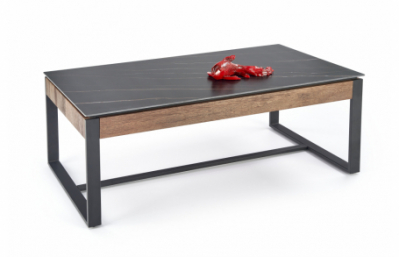 Журнальный столик RAMONA, черный мрамор / орех