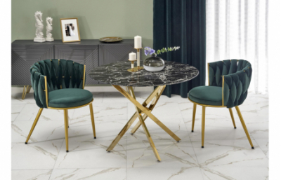 Стол RAYMOND 2, черный мрамор / золото