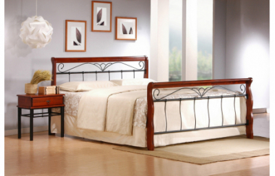 Кровать VERONICA 160 см цвет: ант. вишня/черный