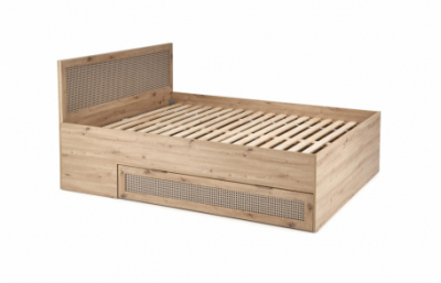 Кровать BORNEO LOZ-160, дуб ремесленный / черный