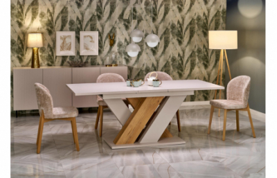 Приставной стол BRANDON, кашемир / дуб кремона