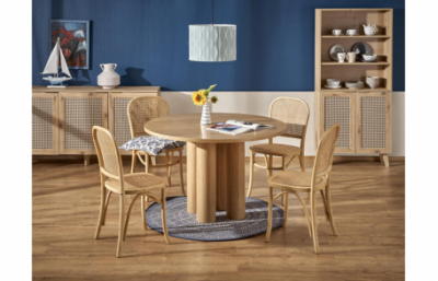 Круглый стол ELEFANTE, натуральный дуб