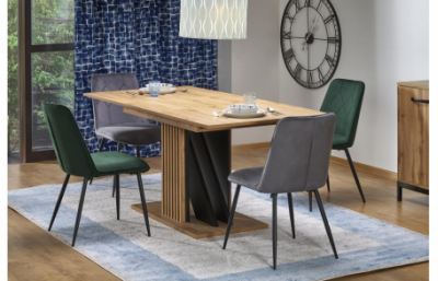 Раскладной стол FABIANO, дуб ремесленный / черный