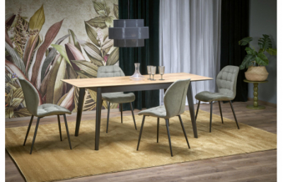 Раскладной стол GULIAN, дуб вотан / черный