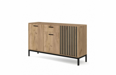 Комод LAMINO KM-1, дуб крафтовый / черный