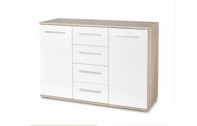 Комод LIMA KM-4, цвет: дуб сонома / белый