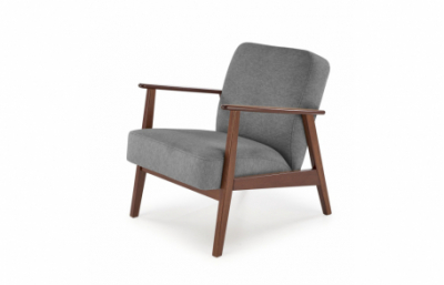 MILANO 1S, кресло для отдыха, серый  / темный орех