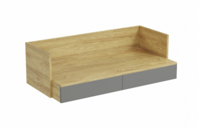 Офисный стол MOBIUS 2S цвет: дуб хикора/серый