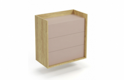 Комод MOBIUS 3S цвет: дуб хикора/белый