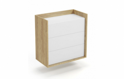 Комод MOBIUS 3S цвет: дуб хикора/белый