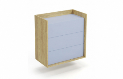 MOBIUS chest 3S цвет: дуб хикора/светло-голубой