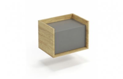 Низкий шкаф MOBIUS 1D цвет: дуб хикора/серый