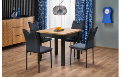 Раздвижной стол QUBIK, дуб ремесленный / черный