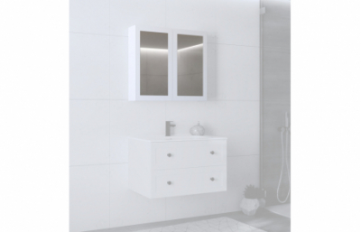 Зеркальный шкаф, TORETO SLU-80, белый