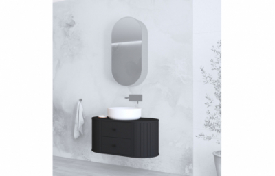 Тумба с раковиной, VENEZIA SU, черный матовый