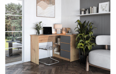 Письменный стол BEGA, дуб ремесленный / графит